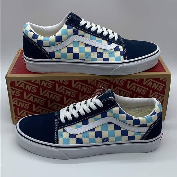 VANS OLD SKOOL CHECKERBOARD Blue Topaz WMNS - Picture 2 of 16